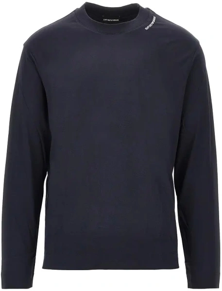 Tricou Emporio Armani albastru din jerse