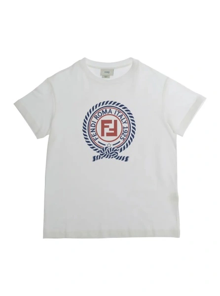 Tricou Fendi alb din bumbac