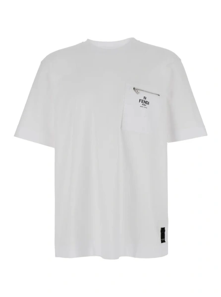 Tricou Fendi alb din bumbac
