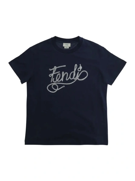 Tricou Fendi albastru din bumbac