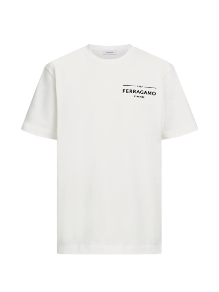 Tricou Ferragamo alb din bumbac organic