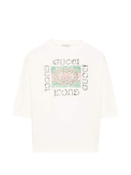 Tricou Gucci alb din bumbac