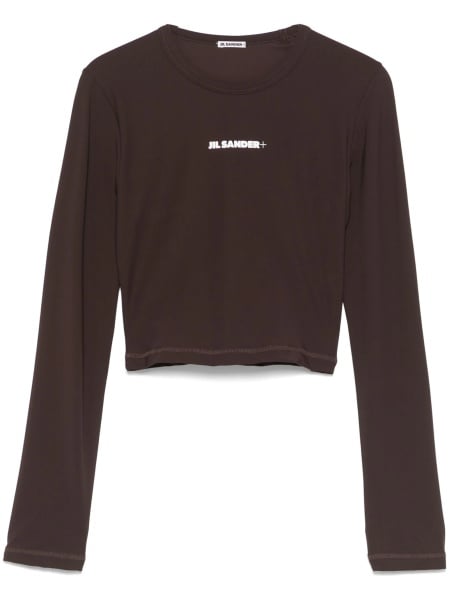 Tricou Jil Sander maro din elastan si poliamida