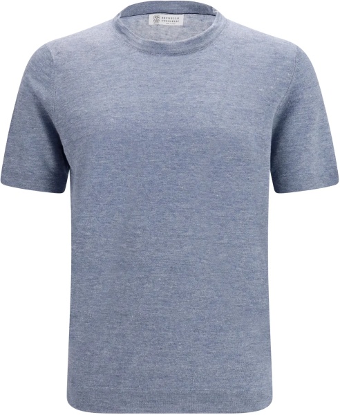 Tricou Linen and cotton crewneck T-shirt