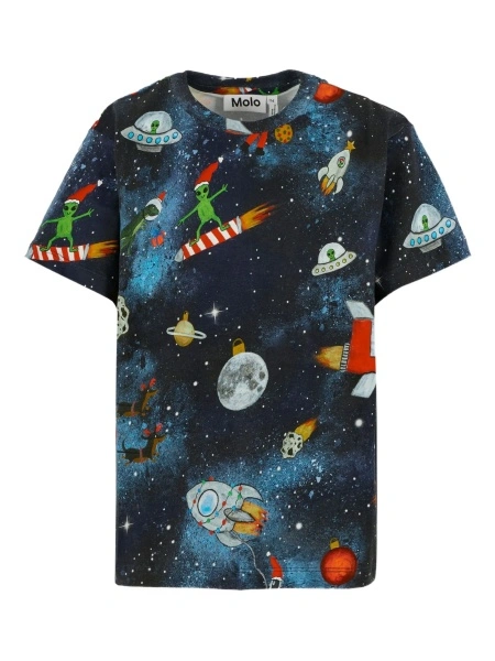 Tricou MOLO albastru din bumbac organic