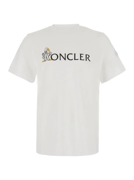 Tricou Moncler alb din bumbac