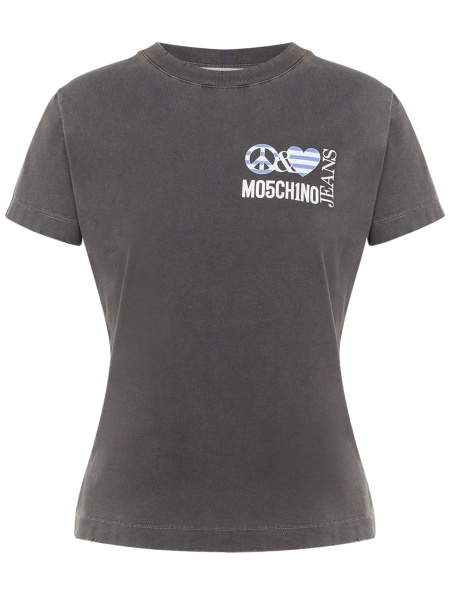Tricou MOSCHINO JEANS gri
