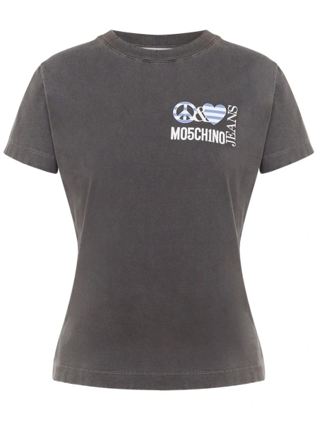 Tricou MOSCHINO JEANS gri