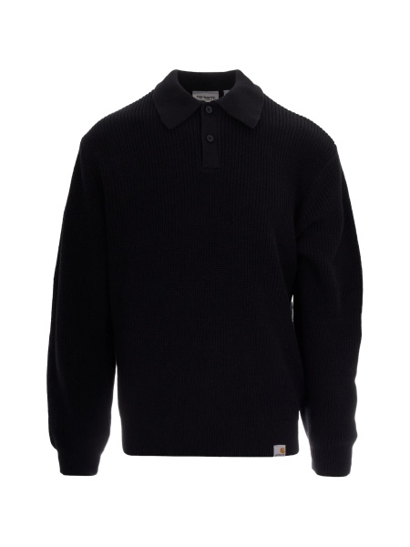 Tricou Polo Carhartt negru din bumbac