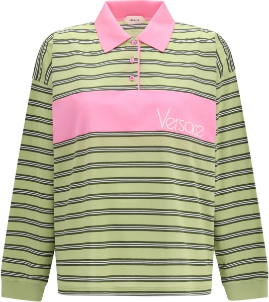 Tricou Polo Striped intarsia cotton Polo with embroidered logo