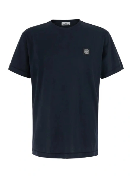 Tricou Stone Island albastru din bumbac