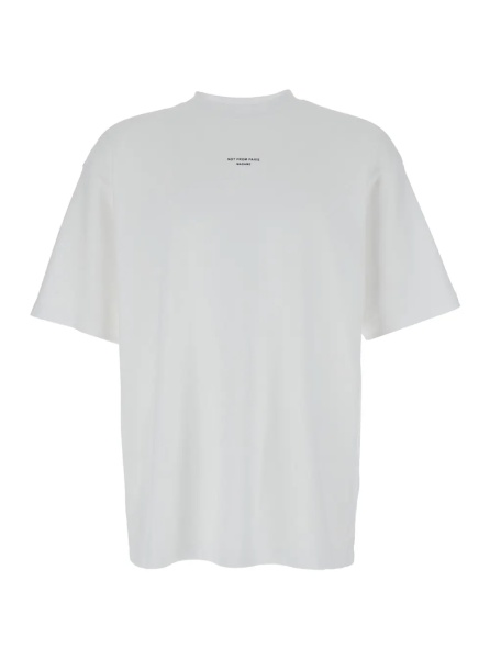 Tricou T-Shirt 'Le T-Shirt Slogan Classique' with Slogan Print on the Front in White Cotton for Men