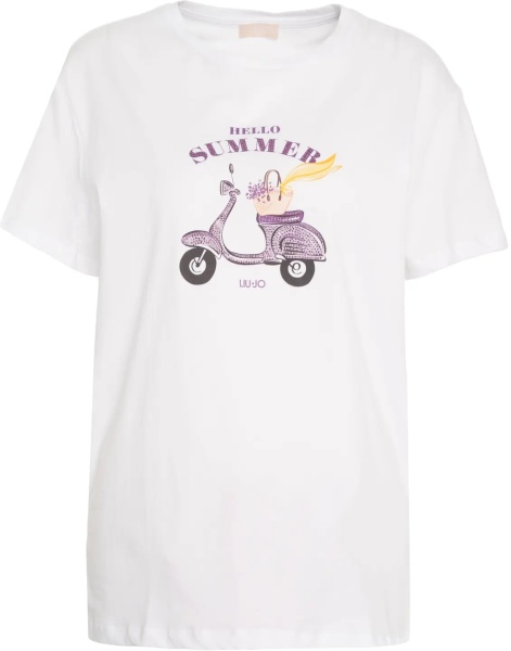 Tricou T-shirt with print and rhinestones