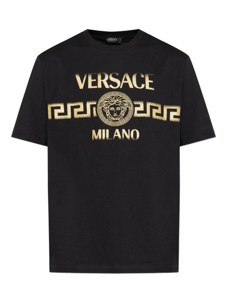 Tricou Versace Greca negru din bumbac