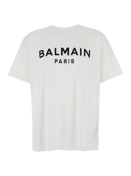 Tricou White Crewneck T-Shirt with Logo Lettering on the Front in Cotton Man