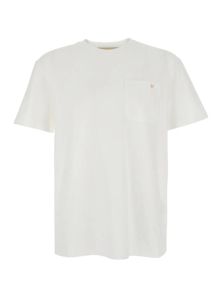 Tricou white T-SHIRT with pocket with metallic VLogo in cotton for men
