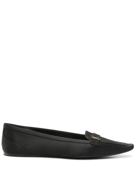 Balerini Saint Laurent negri din material textil