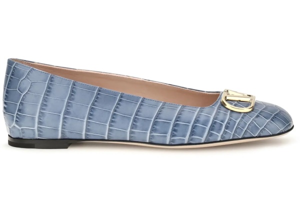Balerini VLogo Signature croc-effect Ballerinas