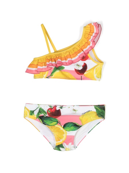 Bikini Dolce & Gabbana galbeni din poliamida si elastan