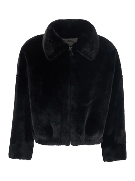 Blana VALENTINI 1972 neagra din shearling si blana ecologica