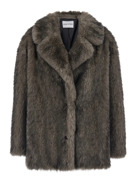 Blanuri Angelika Jacket Faux Fur with 100% Polyester and Gray for women