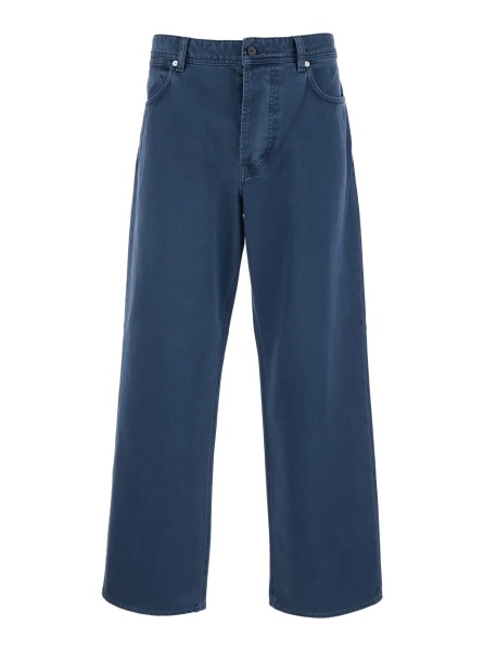 Blugi Blue Jeans with Five-Pocket Design and Logo Patch on the Back in Denim for Men