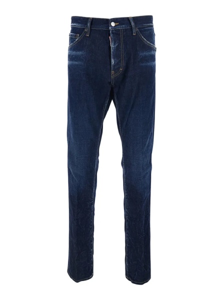Blugi 'Cool Guy' Blue Jeans with Logo Patch on the Rear and Ripped Details in Denim Man