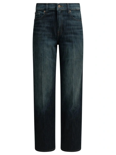 Blugi drepti 7 For All Mankind albastri din denim