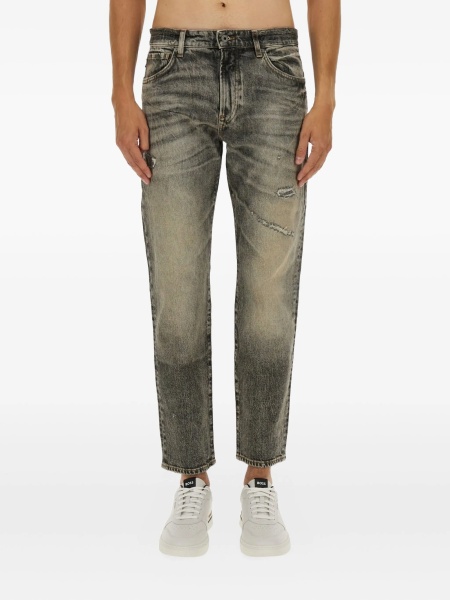 Blugi drepti Hugo Boss gri