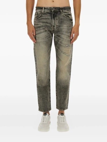 Blugi drepti Hugo Boss gri