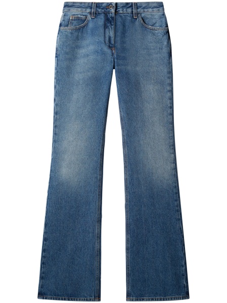 Blugi evazati Off-White albastri din bumbac