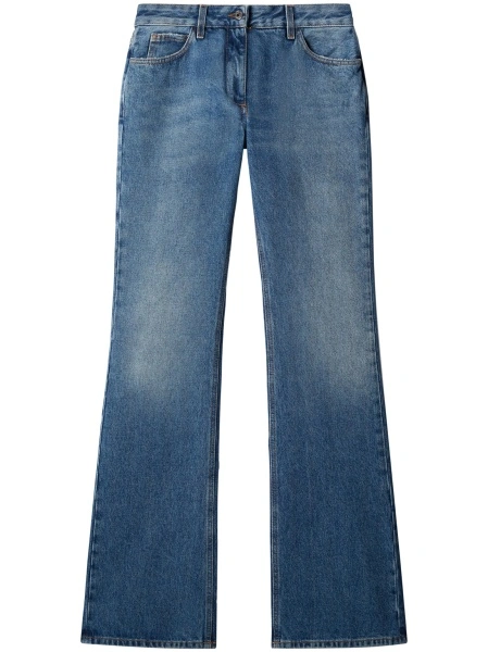 Blugi evazati Off-White albastri din bumbac