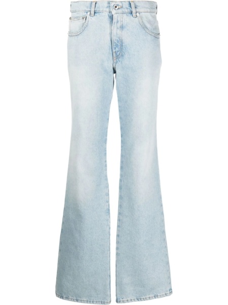 Blugi evazati Off-White albastri din bumbac