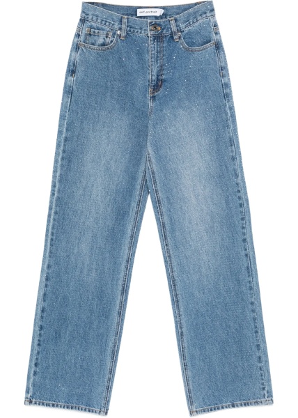 Blugi Straight-leg Jeans with all-over rhinestones