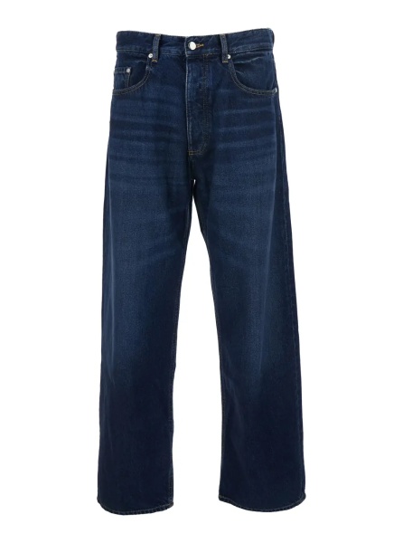 Blugi 'Will' Blue 5-Pocket Jeans with Logo Patch in Cotton Denim Man
