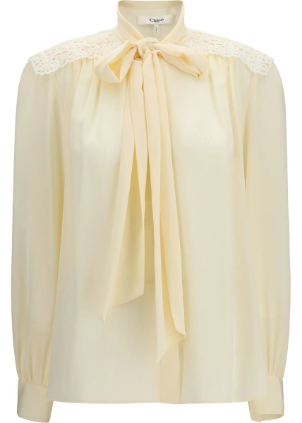 Bluza Bow Blouse with embroidered shoulders