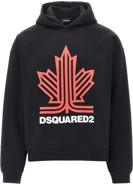 Bluza de trening DSQUARED2 neagra 'Ski Leaf'