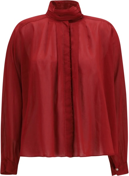 Bluza pleated high-neck Blouse