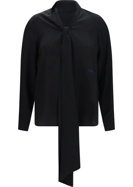 Bluza Silk Blouse with embroidered logo and scarf detail