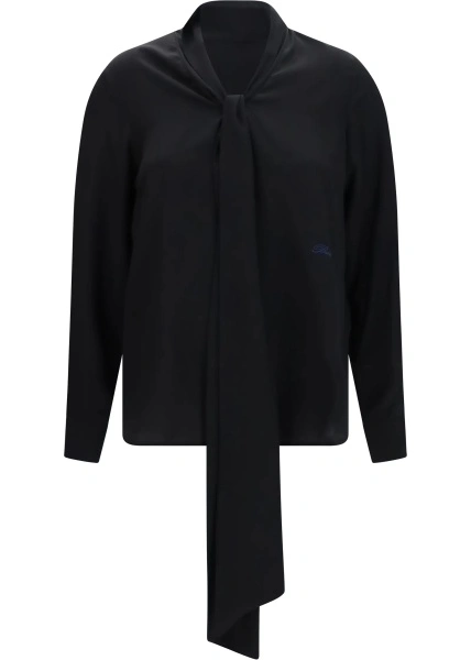 Bluza Silk Blouse with embroidered logo and scarf detail