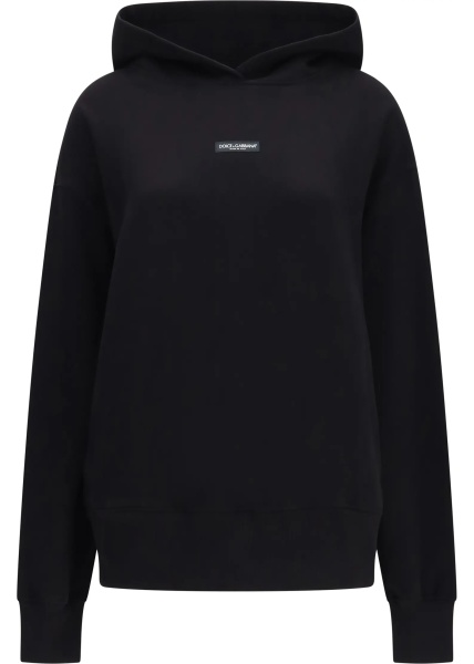 Bluza trening Cotton Hooded Sweatshirt with logo patch