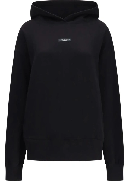 Bluza trening Cotton Hooded Sweatshirt with logo patch