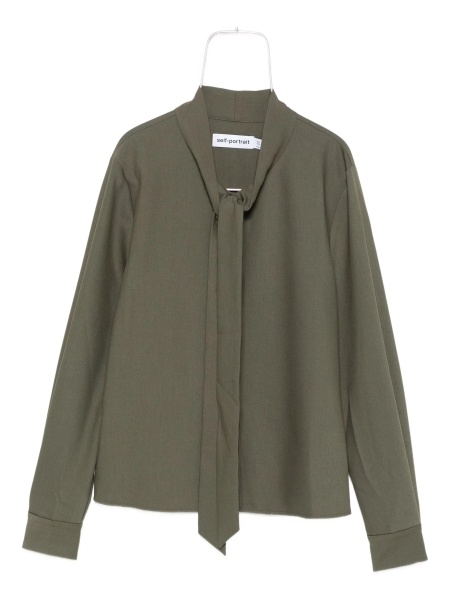 Bluza Twill blouse with bow collar