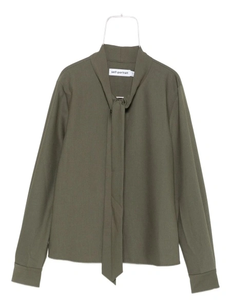 Bluza Twill blouse with bow collar