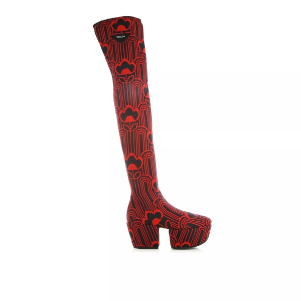 Bocanci Prada Jaquard Embroidered Boots