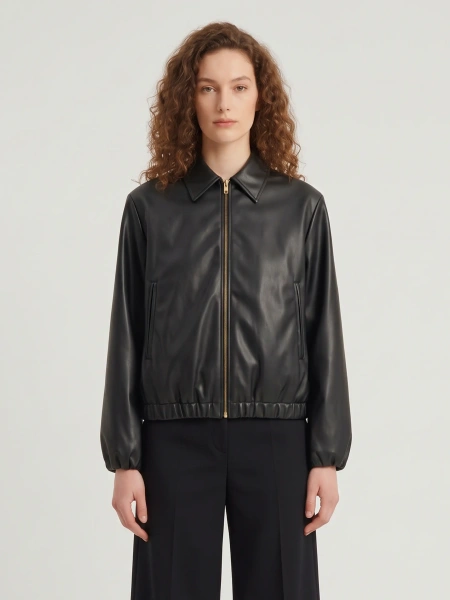 Bomber Faux Leather Cropped Bomber