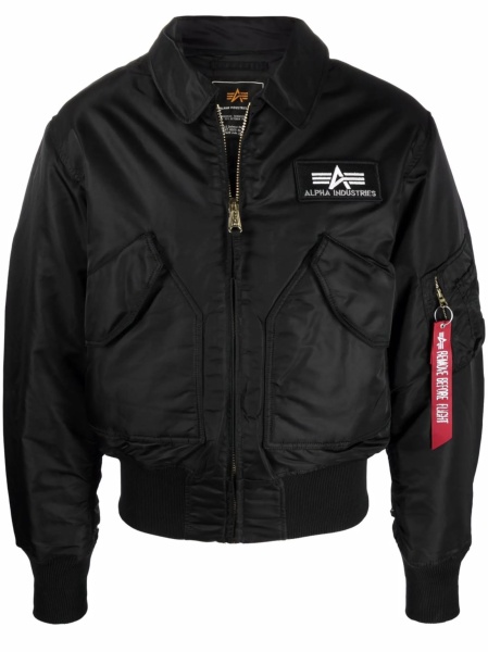 Bomber jacket Alpha Industries neagra din nylon