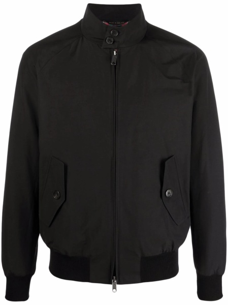 Bomber jacket Baracuta neagra din bumbac si polyester