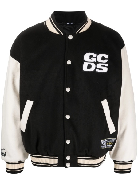Bomber jacket GCDS neagra din bumbac si polyester
