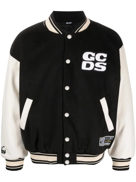 Bomber jacket GCDS neagra din bumbac si polyester
